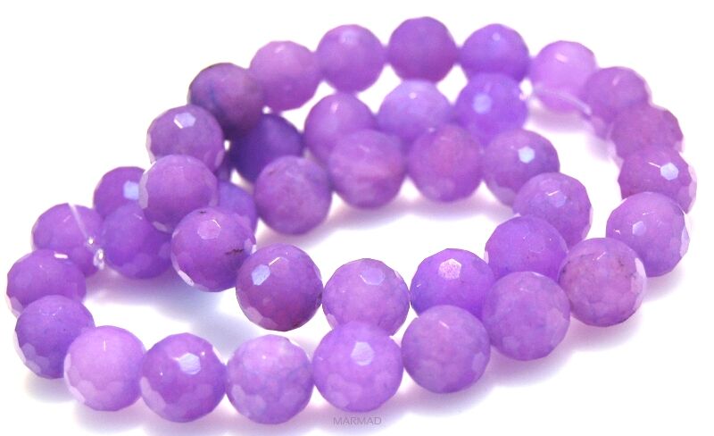 Jadeit fasetowany - kula 10mm- fioletowy