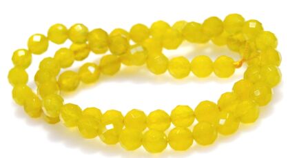 Jadeit fasetowany - kula 6mm - żółty