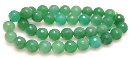 Jadeit fasetowany - kula 10mm - zielony