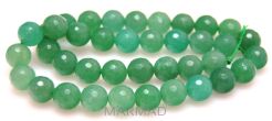Jadeit fasetowany - kula 10mm - zielony