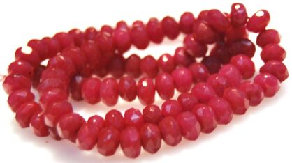 Jadeit fasetowany - oponka 6x4mm - czerwony