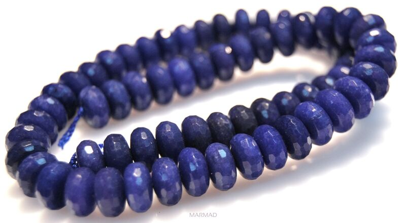 Jadeit fasetowany - oponka 10x5mm - niebieski