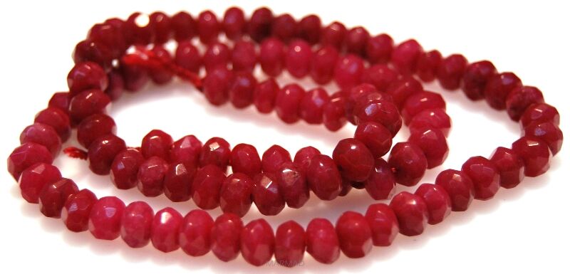 Jadeit fasetowany - oponka 6x4mm - bordowy