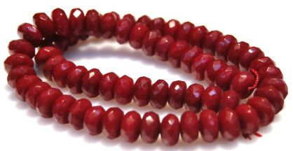 Jadeit fasetowany rubinowy - oponka 10x5mm