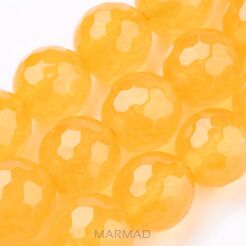 Jadeit Malezyjski fasetowany żółty - kula 12mm