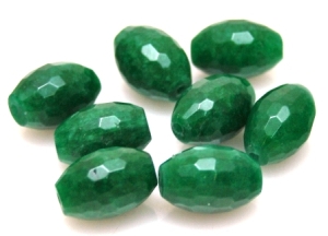 Jadeit fasetowany zielony - oliwka 14x10mm