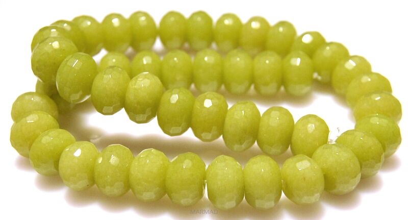 Jadeit fasetowany oliwkowy - oponka 12x8mm