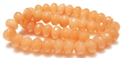 Jadeit fasetowany - oponka 12x8mm - morelowy