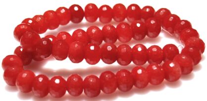 Jadeit fasetowany czerwony - oponka 10x8mm