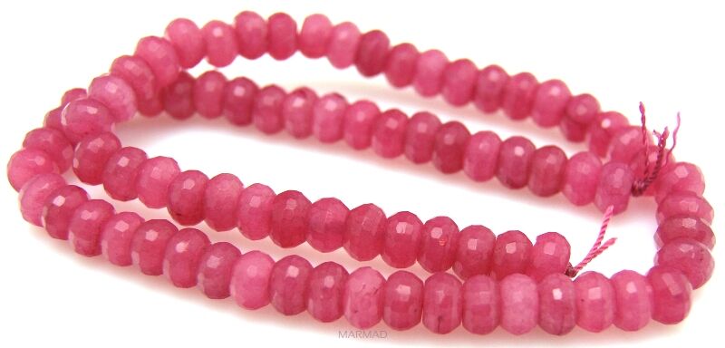 Jadeit fasetowany - oponka 8x5mm - różowy