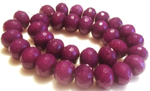 Jadeite violet fasette - roundel 16x12mm