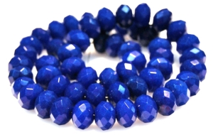 Jadeite blue fasette - roundel 10x7mm