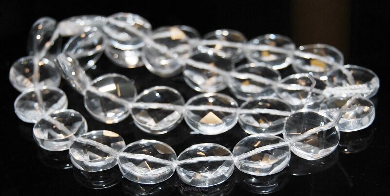 Kryształ górski fasetowany - moneta 14mm