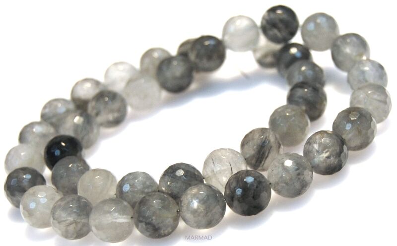 Kwarc szary fasetowany - kula 10mm