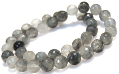 Kwarc szary fasetowany - kula 10mm