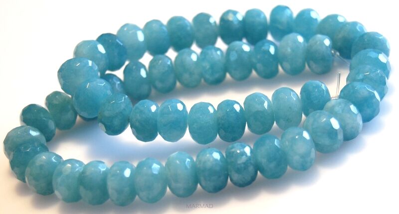 Kwarc niebieski fasetowany - oponka 12x7mm