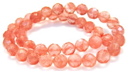 Kwarc różany fasetowany - kula 10mm