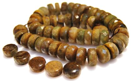Tygrysie oko fasetowane - drops 14x7mm