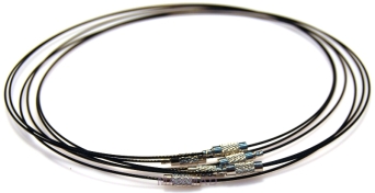 Linka stalowa 1mm z zapięciem - czarna