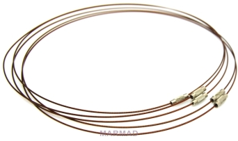 Linka stalowa 1mm z zapięciem - brązowa