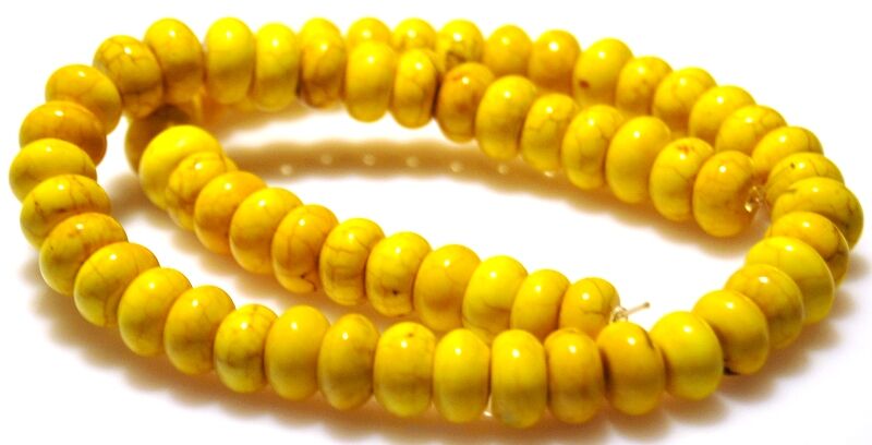 Magnezyt howlitowy - oponka 10x6mm - żółty