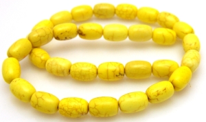 Magnezyt howlitowy - oliwka 12x8mm - żółty cytrynowy