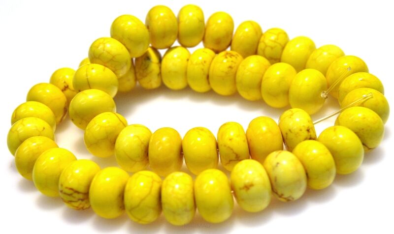 Magnezyt howlitowy - oponka 12x7mm - cytrynowy