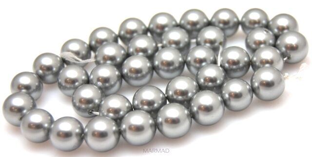 Perła muszlowa satynowa srebrna - kula 10mm