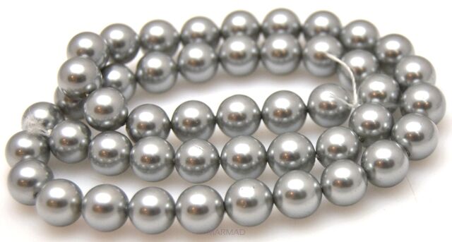 Perła muszlowa satynowa srebrna - kula 8mm