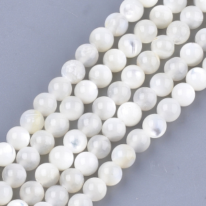 Naturalna masa perłowa biała - kula 5mm