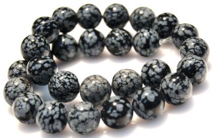 Obsydian śnieżny - kula 14mm- II Gatunek