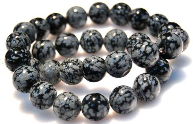 Obsydian śnieżny - kula 12mm