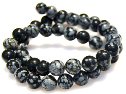 Obsydian śnieżny - kula 8,5mm- II gatunek