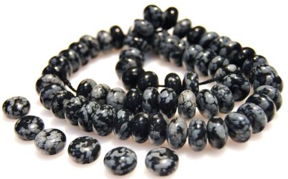 Obsydian śnieżny - oponka 10x5mm