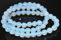 Opal, opalit biały fasetowany - kula 6mm