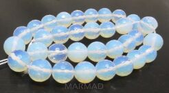 Opal biały fasetowany - kula 12mm