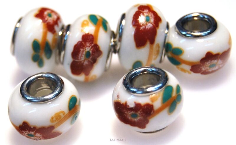 Porcelana - przekładka do biżuterii modułowej - oponka 14x10mm