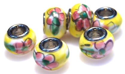 Porcelana - przekładka do biżuterii modułowej - oponka 14x10mm