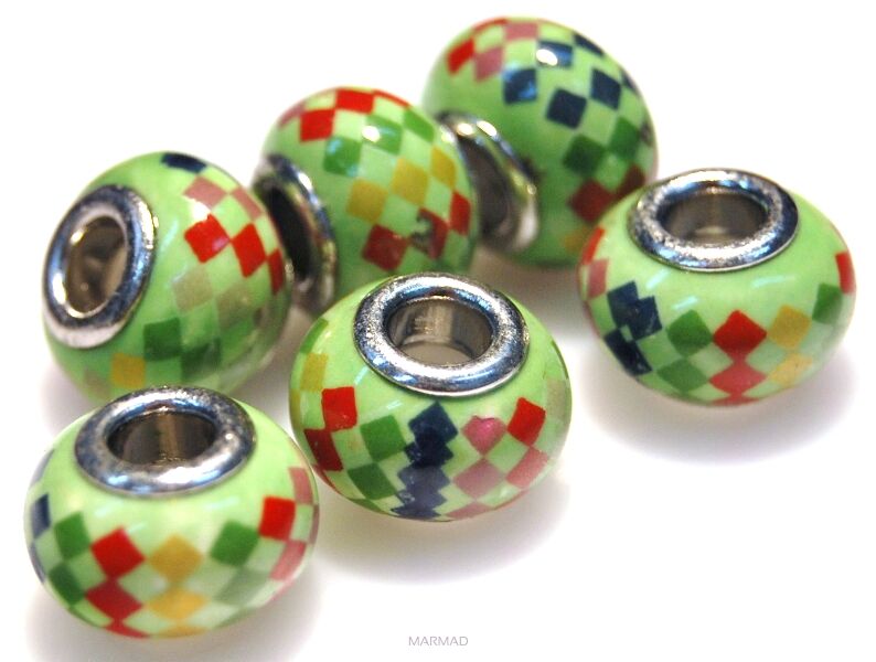 Porcelana - przekładka do biżuterii modułowej - oponka 15x10mm