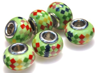 Porcelana - przekładka do biżuterii modułowej - oponka 15x10mm