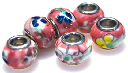 Porcelana - przekładka do biżuterii modułowej - oponka 14x10mm