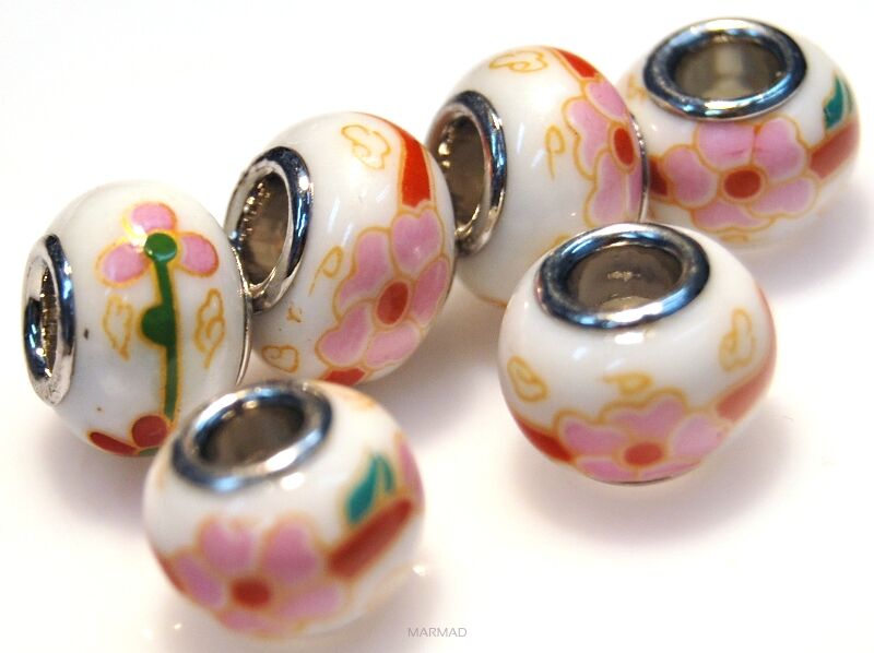 Porcelana - przekładka do biżuterii modułowej - oponka 14x10mm