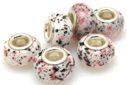 Porcelana - przekładka do biżuterii modułowej - oponka 14x10mm