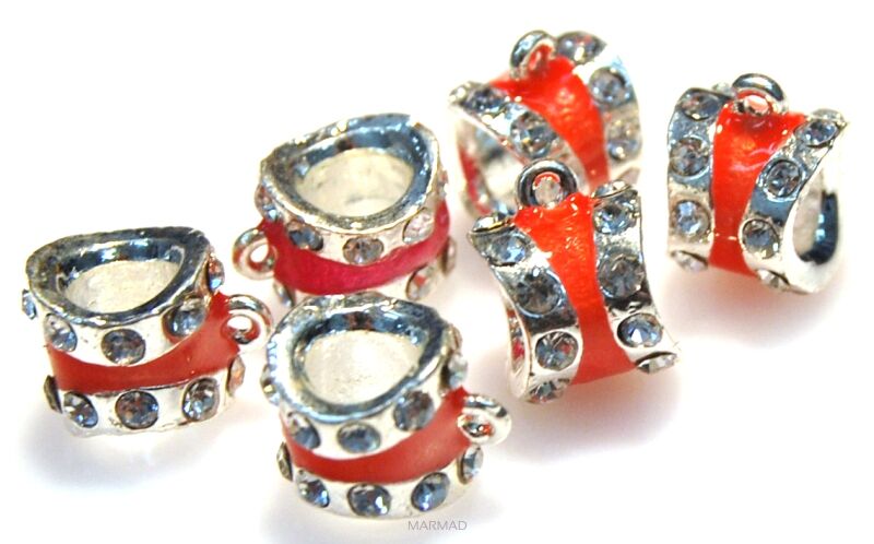 Przekładki z cyrkoniami do podwieszania - 14x10mm