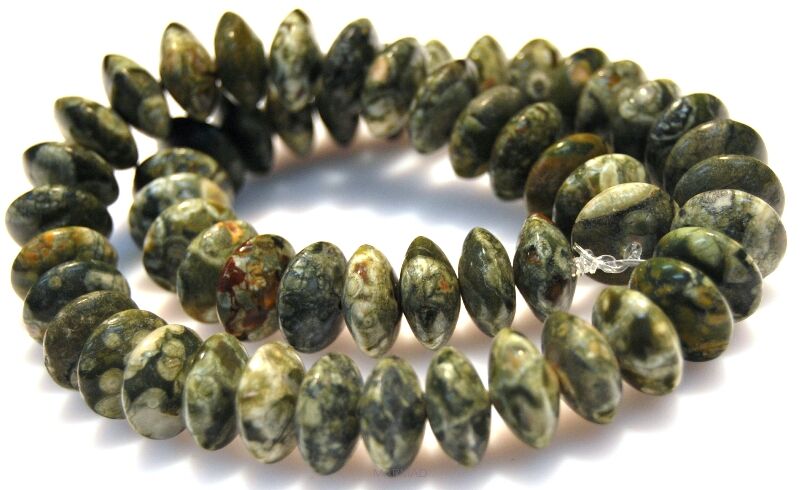 Riolit kwiatowy zielony - oponka 14x8mm