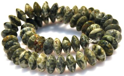 Riolit kwiatowy zielony - oponka 14x8mm