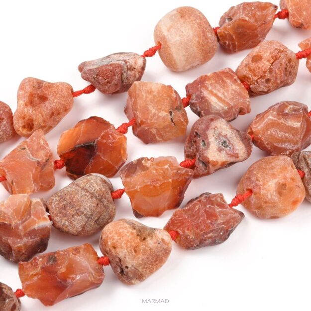 Karneol - surowe kamienie z otworem