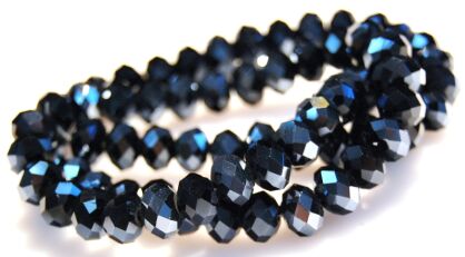 Kryształki fasetowane grafitowe - oponka 8x5mm