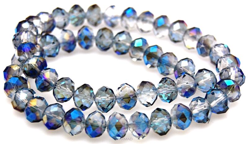 Kryształki fasetowane efekt AB - oponka 10x7mm