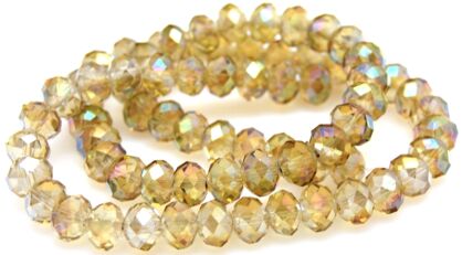 Kryształki fasetowane efekt AB topaz - oponka 10x7mm 